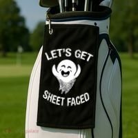 Halloween Let's Get Sheet Faced Ghost Golf Towel thumb 2