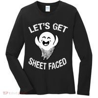 Halloween Let's Get Sheet Faced Ghost Women's Long Sleeve Shirt thumb 0