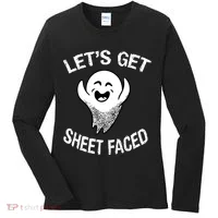 Halloween Let's Get Sheet Faced Ghost Women's Long Sleeve Shirt thumb 0