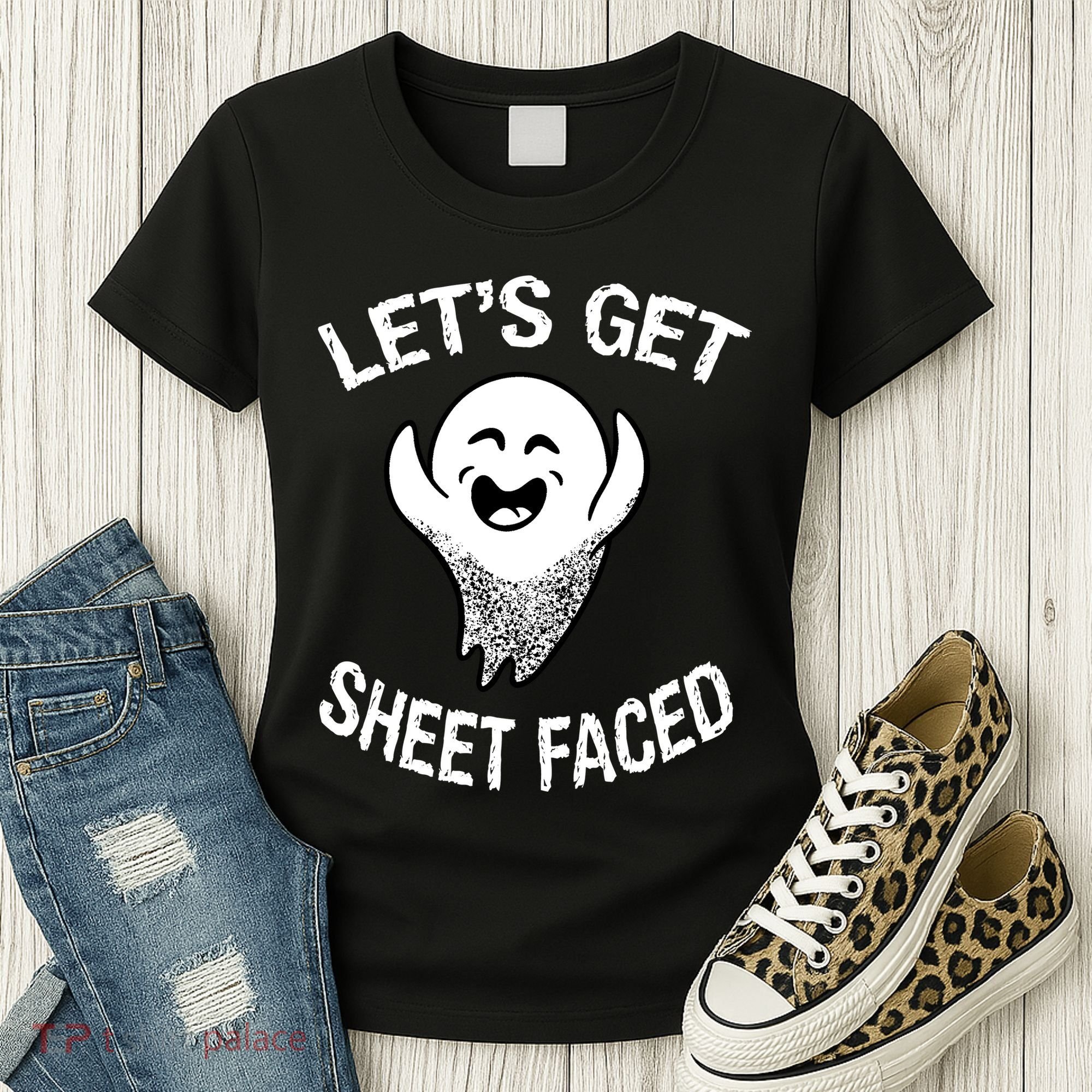 Halloween Let's Get Sheet Faced Ghost Women's T-Shirt