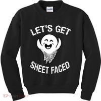 Halloween Let's Get Sheet Faced Ghost Kids Sweatshirt thumb 0