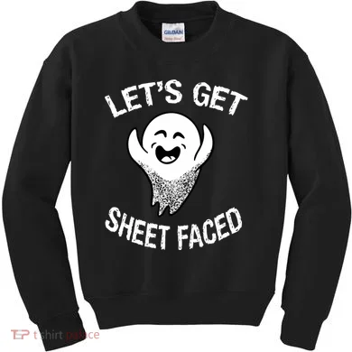 Halloween Let's Get Sheet Faced Ghost Kids Sweatshirt