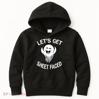 Halloween Let's Get Sheet Faced Ghost Kids Hoodie