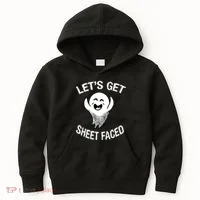 Halloween Let's Get Sheet Faced Ghost Kids Hoodie thumb 0