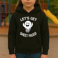 Halloween Let's Get Sheet Faced Ghost Kids Hoodie thumb 3