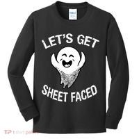 Halloween Let's Get Sheet Faced Ghost Kids Long Sleeve Shirt thumb 0