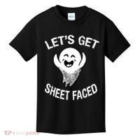 Halloween Let's Get Sheet Faced Ghost Kids T-Shirt thumb 0