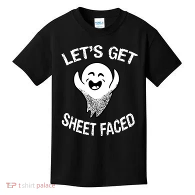 Halloween Let's Get Sheet Faced Ghost Kids T-Shirt