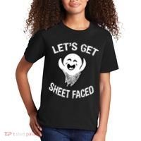 Halloween Let's Get Sheet Faced Ghost Kids T-Shirt thumb 2