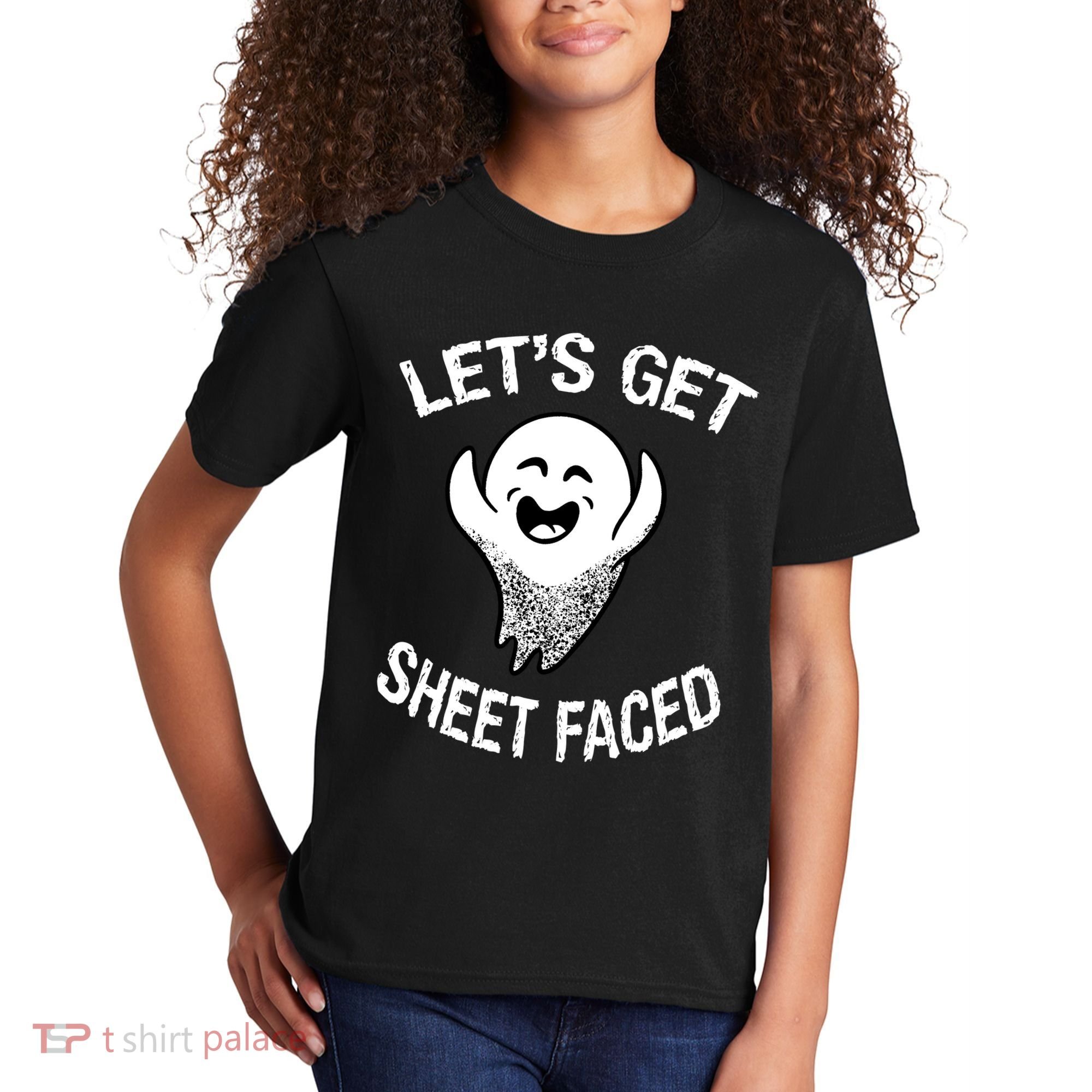 Halloween Let's Get Sheet Faced Ghost Kids T-Shirt