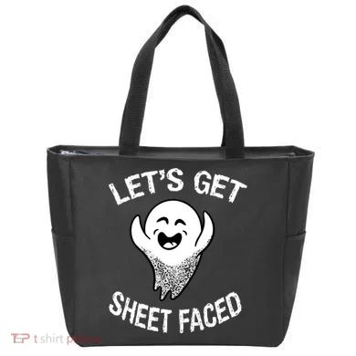 Halloween Let's Get Sheet Faced Ghost Tote Bag