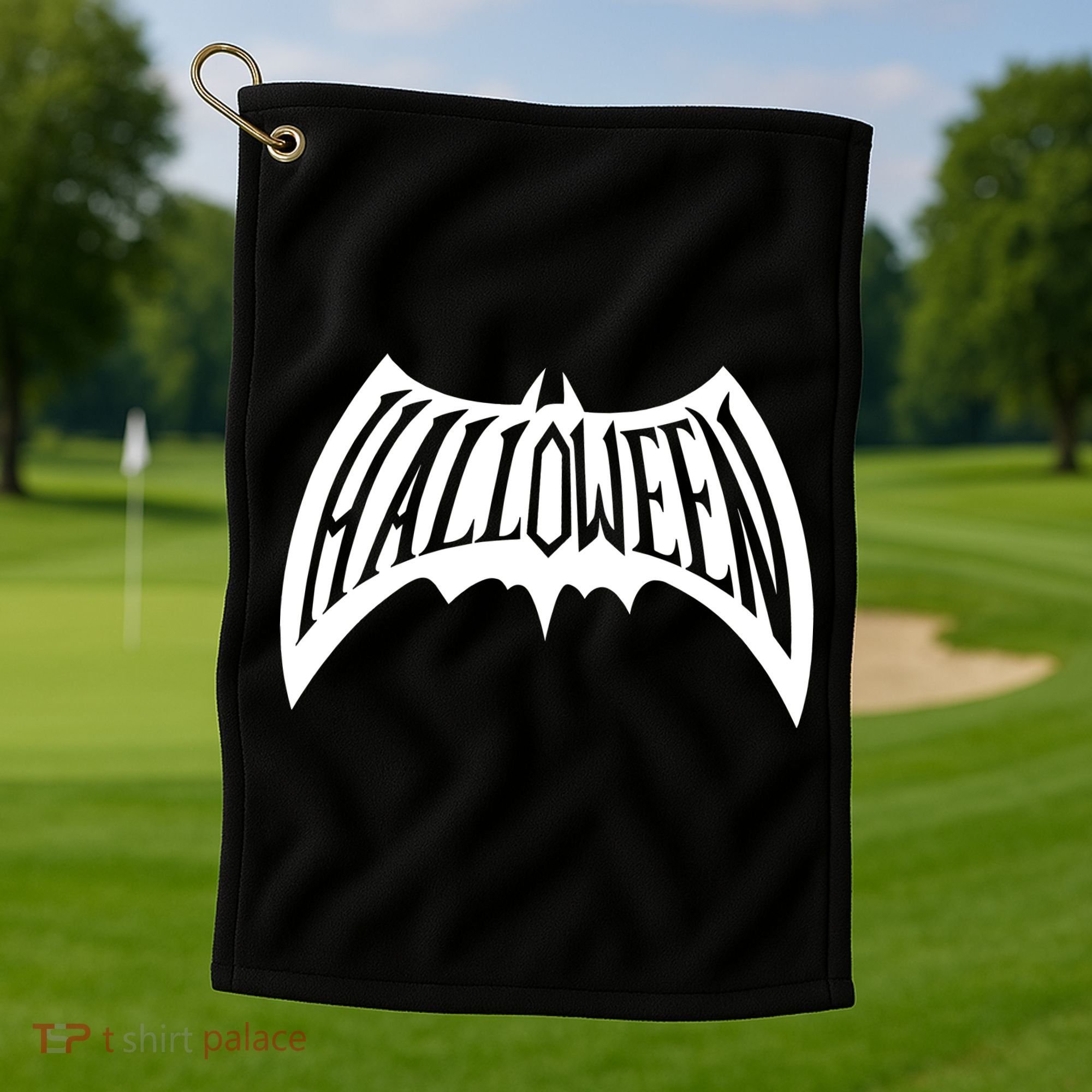 Halloween Man Bat Logo Golf Towel
