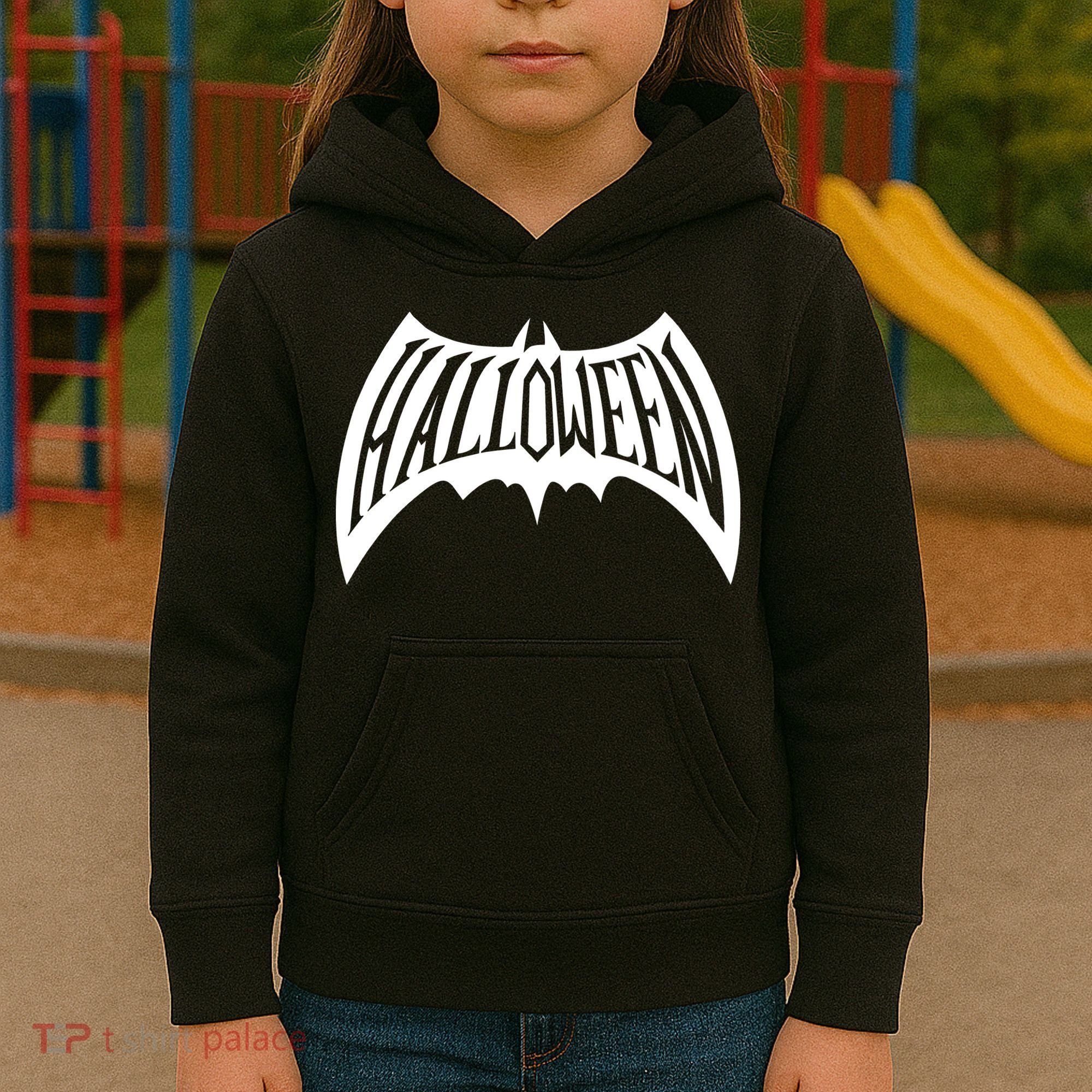 Halloween Man Bat Logo Kids Hoodie