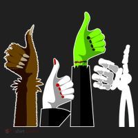 Halloween Monsters Thumps Up Women's Sweatshirt thumb 2