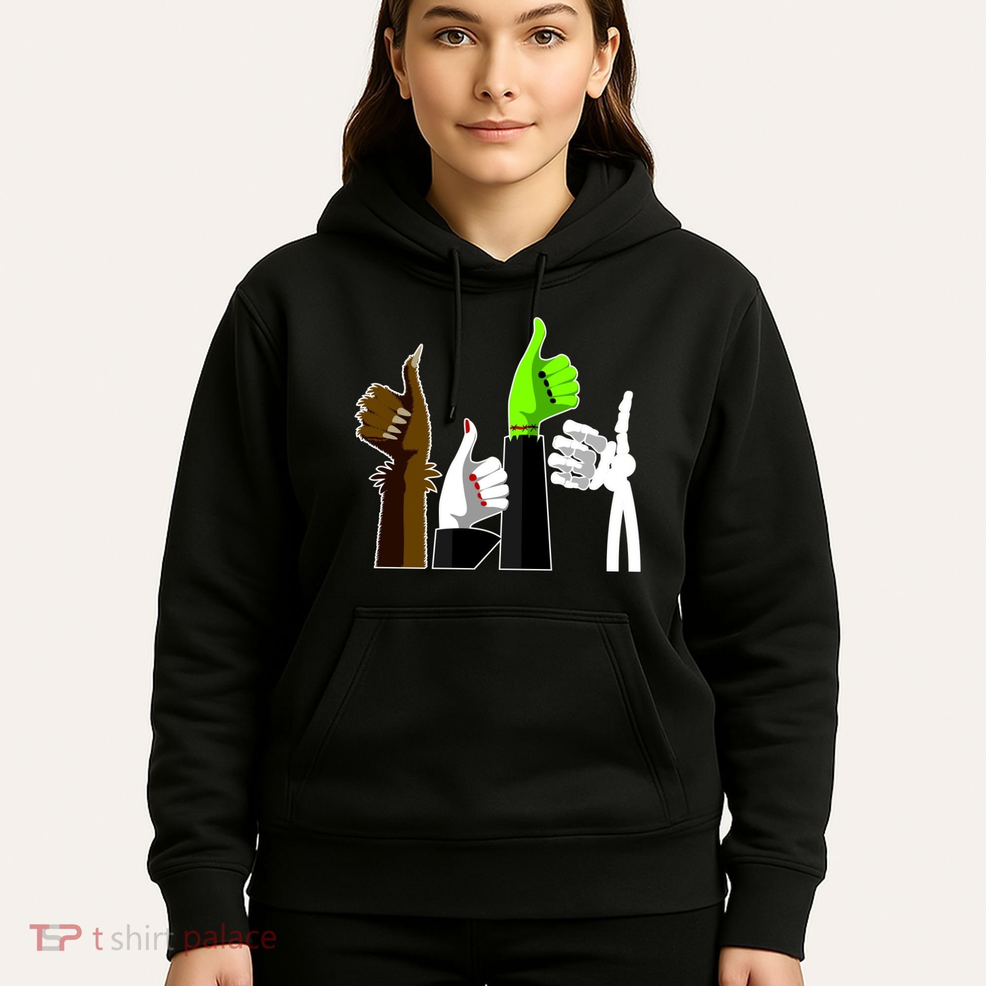 Halloween Monsters Thumps Up Hoodie