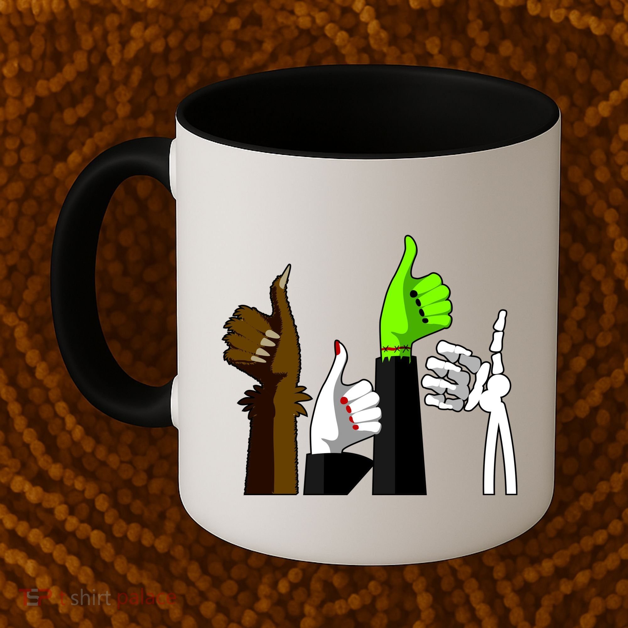 Halloween Monsters Thumps Up Coffee Mug