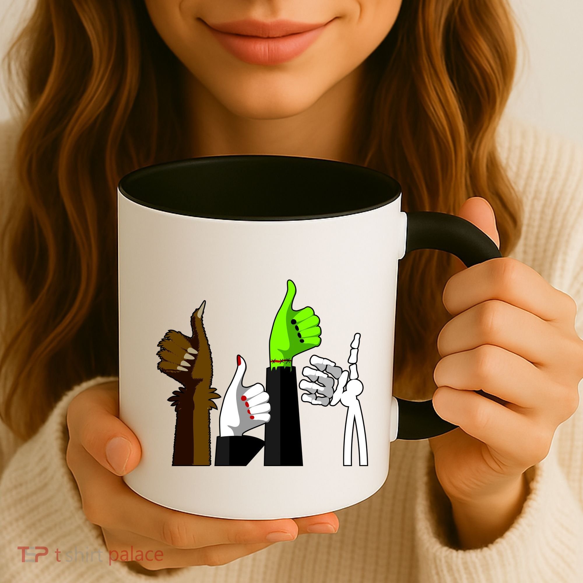 Halloween Monsters Thumps Up Coffee Mug