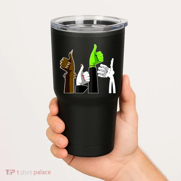 Halloween Monsters Thumps Up Tumbler