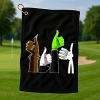 Halloween Monsters Thumps Up Golf Towel thumb 1