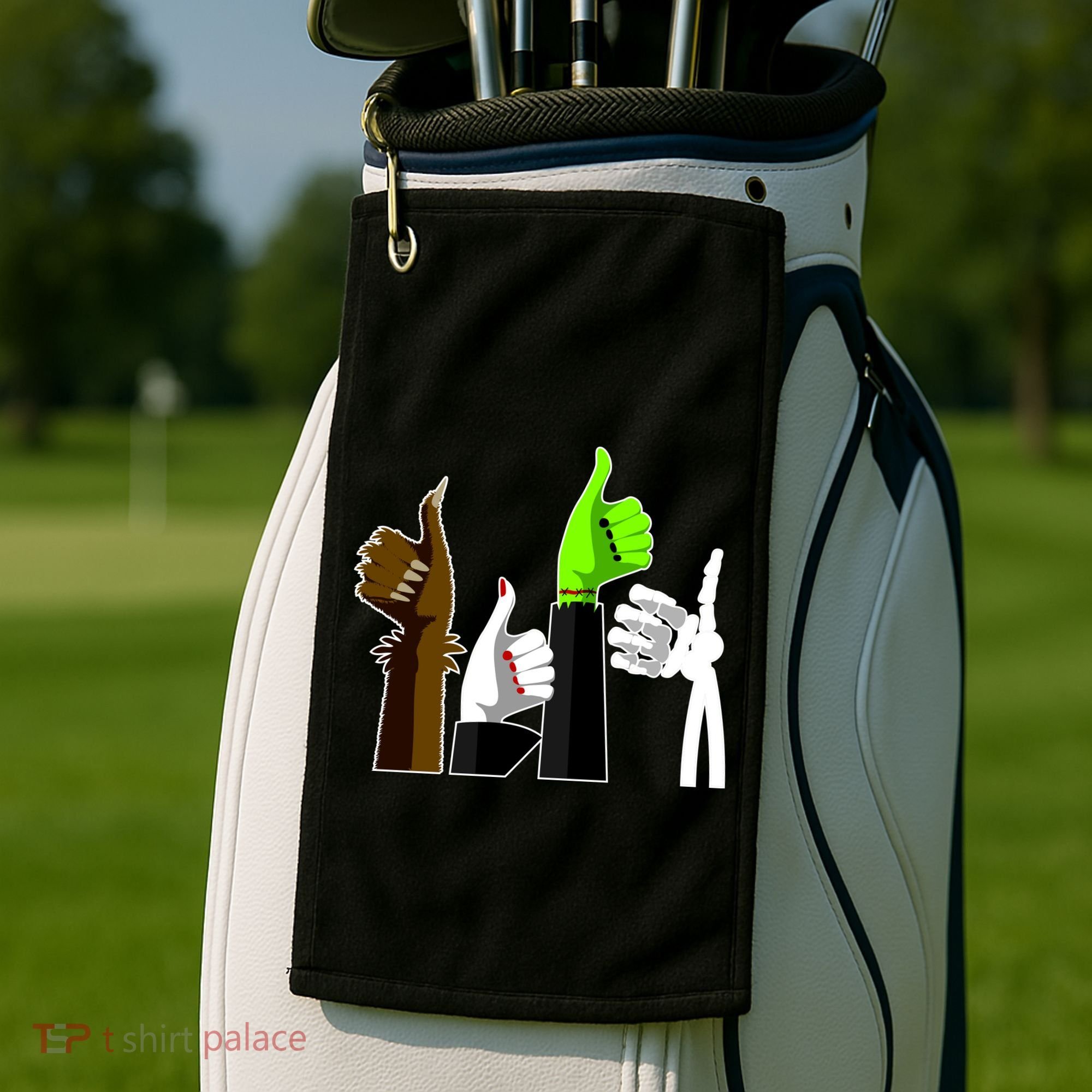 Halloween Monsters Thumps Up Golf Towel