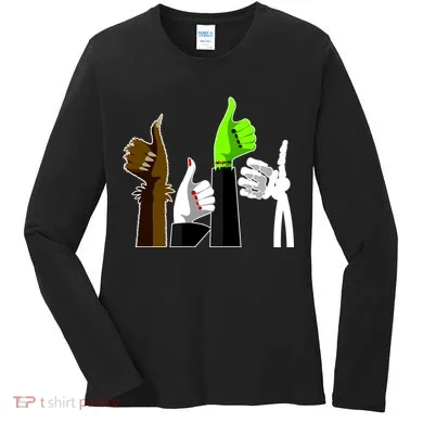 Halloween Monsters Thumps Up Women's Long Sleeve Shirt