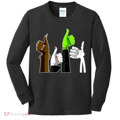 Halloween Monsters Thumps Up Kids Long Sleeve Shirt