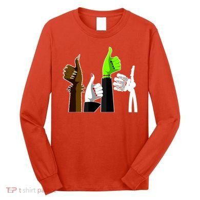 Halloween Monsters Thumps Up Long Sleeve Shirt