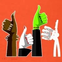 Halloween Monsters Thumps Up T-Shirt thumb 7