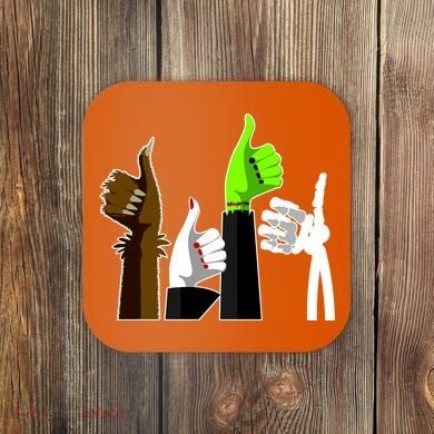 Halloween Monsters Thumps Up Coaster