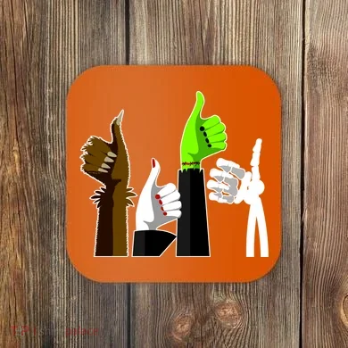Halloween Monsters Thumps Up Coaster