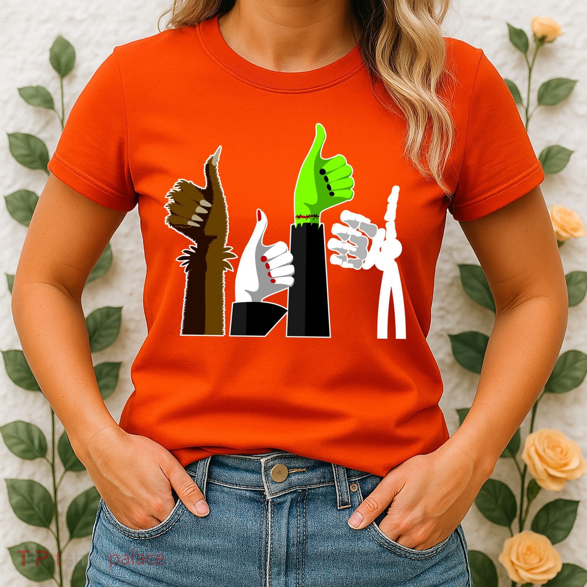 Halloween Monsters Thumps Up Women's T-Shirt