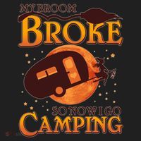 Halloween My Broom Broke So Now I Go Camping Women's Sweatshirt thumb 2