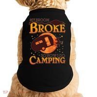 Halloween My Broom Broke So Now I Go Camping Doggie Tank thumb 0