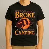 Halloween My Broom Broke So Now I Go Camping T-Shirt thumb 3