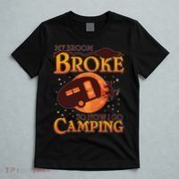 Halloween My Broom Broke So Now I Go Camping T-Shirt thumb 5