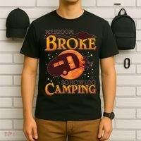 Halloween My Broom Broke So Now I Go Camping T-Shirt thumb 6