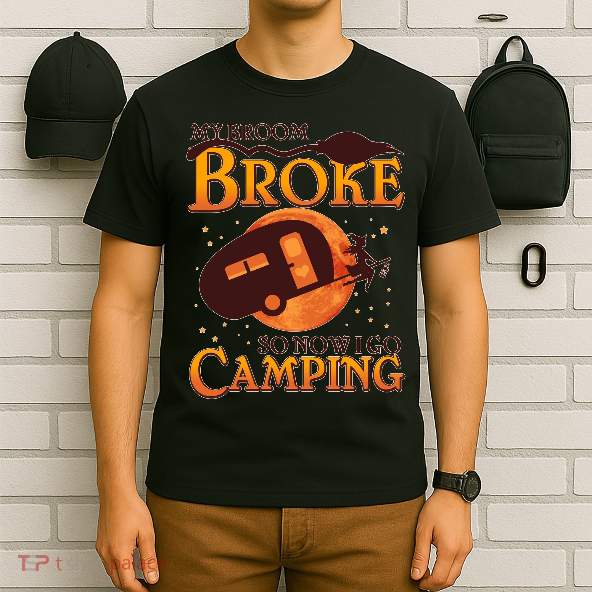 Halloween My Broom Broke So Now I Go Camping T-Shirt