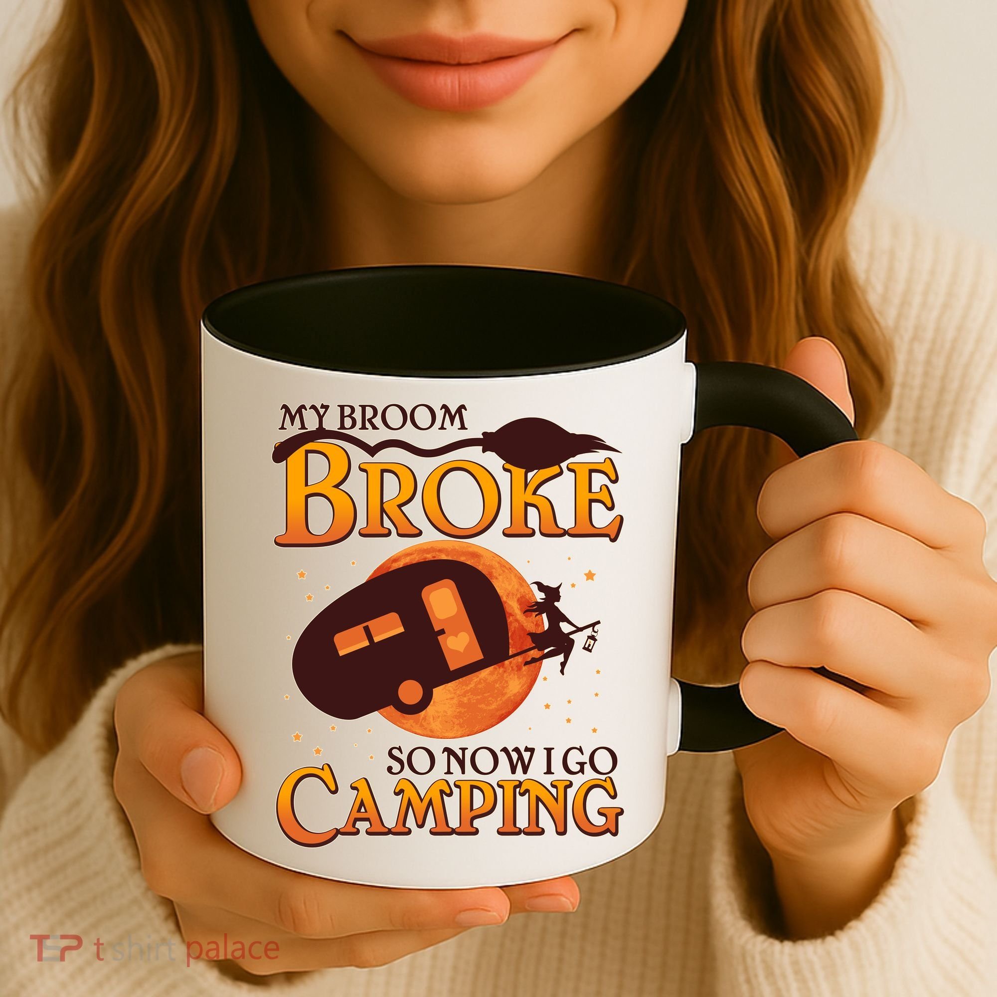 Halloween My Broom Broke So Now I Go Camping Coffee Mug