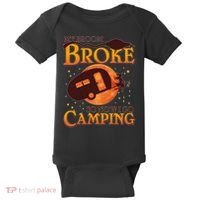 Halloween My Broom Broke So Now I Go Camping Baby Bodysuit thumb 0