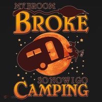 Halloween My Broom Broke So Now I Go Camping Toddler Hoodie thumb 2