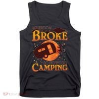Halloween My Broom Broke So Now I Go Camping Tank Top thumb 0