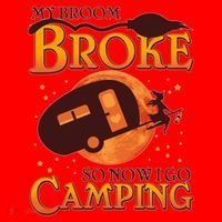 Halloween My Broom Broke So Now I Go Camping Santa Hat thumb 1