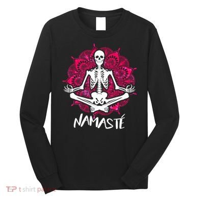 Halloween Namaste Skeleton Long Sleeve Shirt