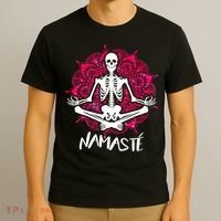 Halloween Namaste Skeleton T-Shirt thumb 3
