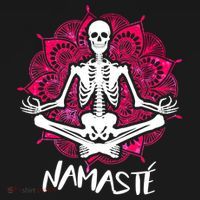 Halloween Namaste Skeleton Button thumb 1