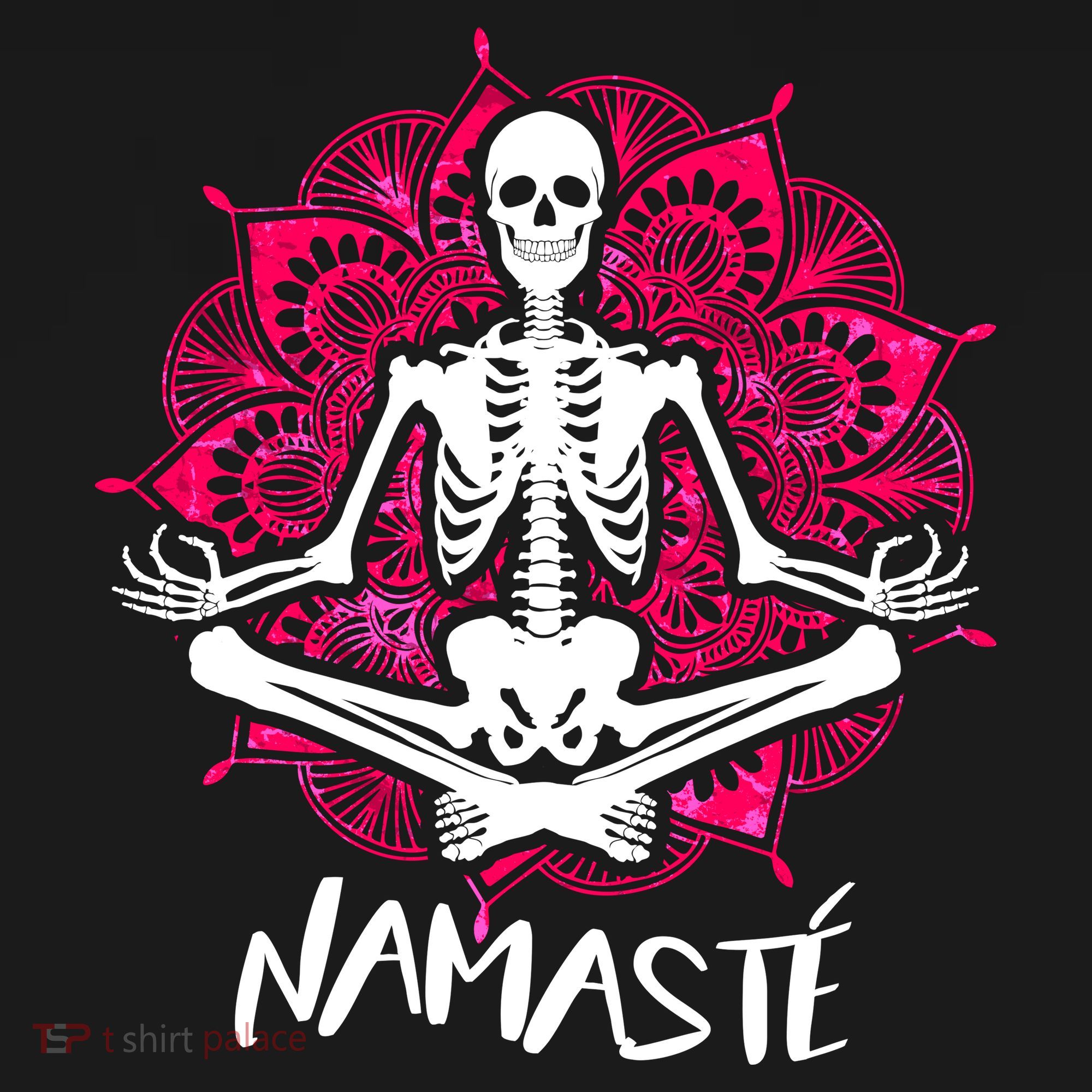 Halloween Namaste Skeleton Button