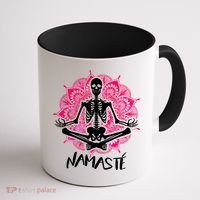 Halloween Namaste Skeleton Coffee Mug thumb 1