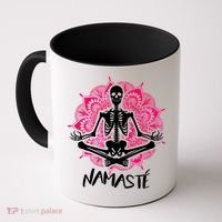 Halloween Namaste Skeleton Coffee Mug thumb 0