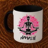 Halloween Namaste Skeleton Coffee Mug thumb 2