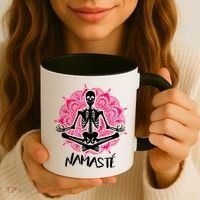 Halloween Namaste Skeleton Coffee Mug thumb 3